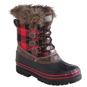 Natural Reflections Lumber Jill Insulated Pac Boots Red Plaid 7M NEW